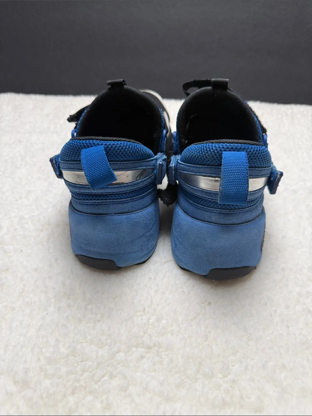 Jordan  Black and Blue Slip-On Sneakers